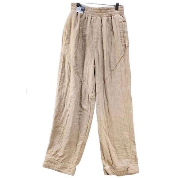 COTTON ON BODY - L Sz XS Woven (100% Cotton) Loose Fit Dance Pants/“Sesame”. NWT - Picture 1 of 16